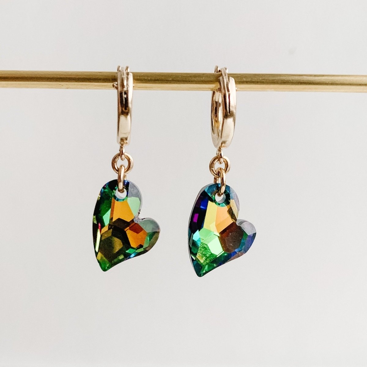 Esme Crystal Heart Dangle Earrings - Adorned by Ruth