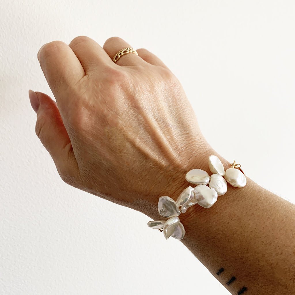 Ginevra Oversized Organic Pearl Bracelet - Adorned by Ruth