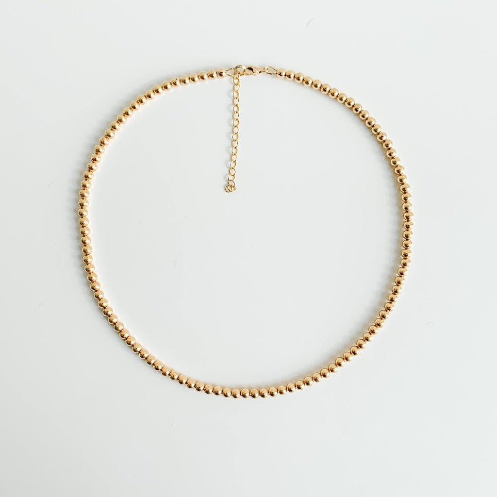 Gold Ball Beaded Necklace - 14k Gold Filled - Adorned by Ruth