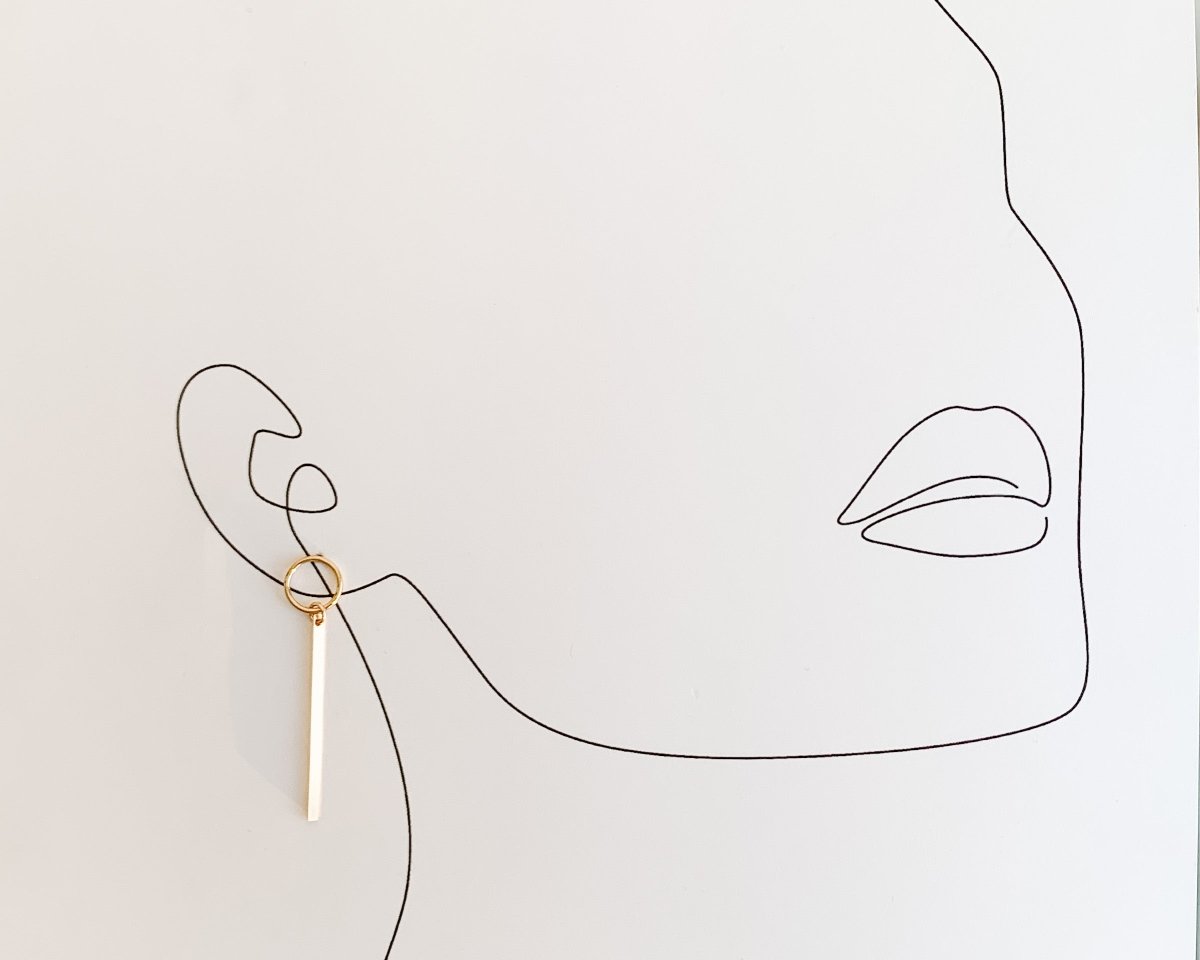 Gold Bar Drop Earrings - Adorned by Ruth