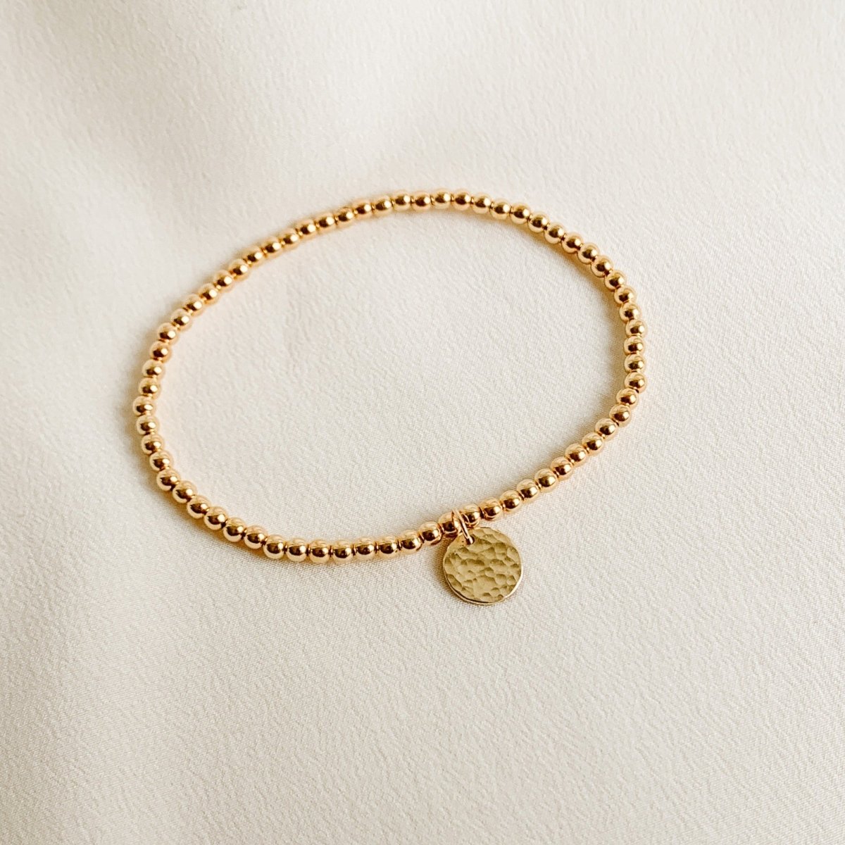 Gold Bead Initial Bracelet - Adorned by Ruth