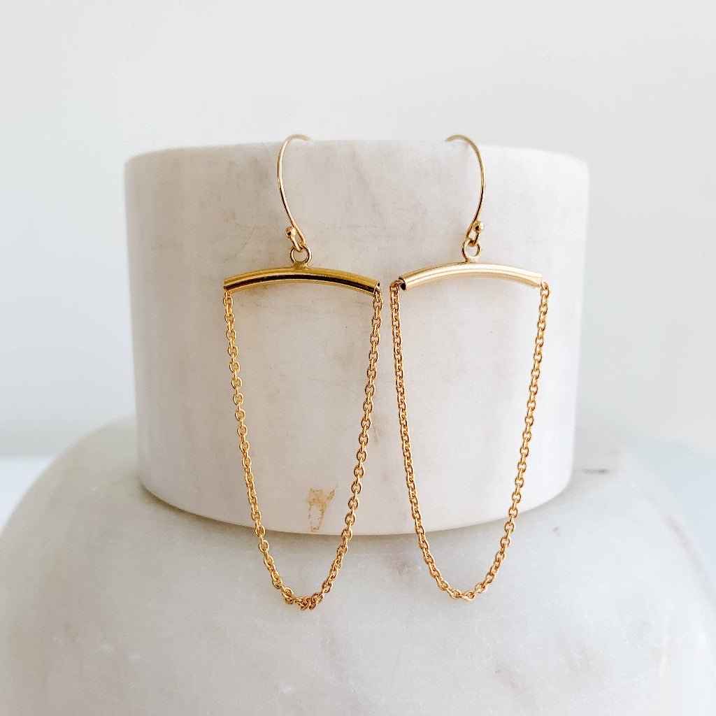 Gold Chain Drop Earrings - Adorned by Ruth