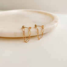Load image into Gallery viewer, Gold Chain Wrap Stud Earrings - Ella - Adorned by Ruth
