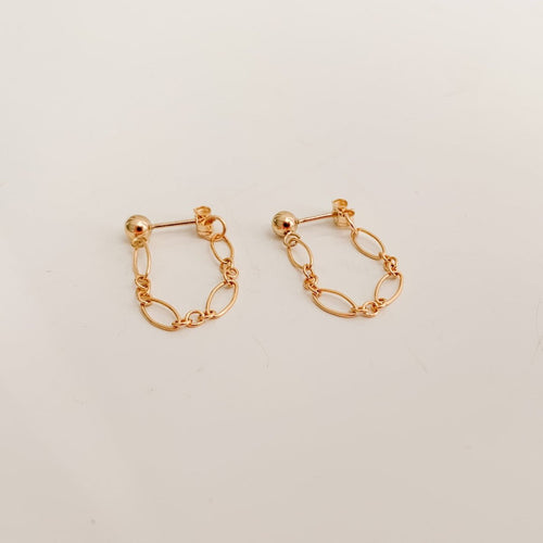 Gold Chain Wrap Stud Earrings - Ella - Adorned by Ruth