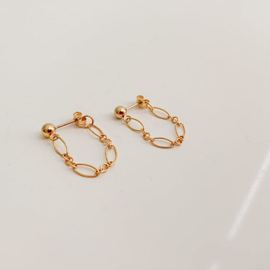 Gold Chain Wrap Stud Earrings - Ella - Adorned by Ruth