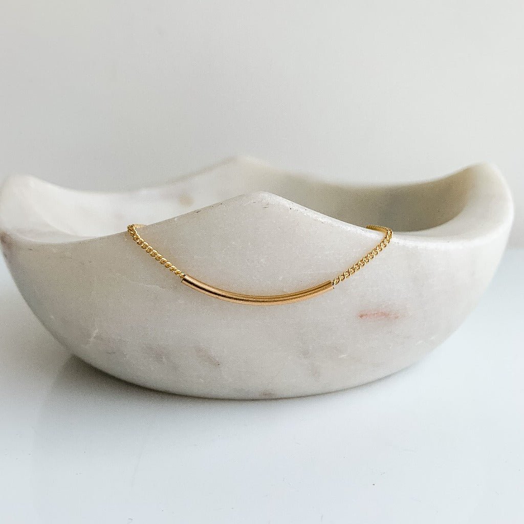 Gold Curved Bar Bracelet - Adorned by Ruth