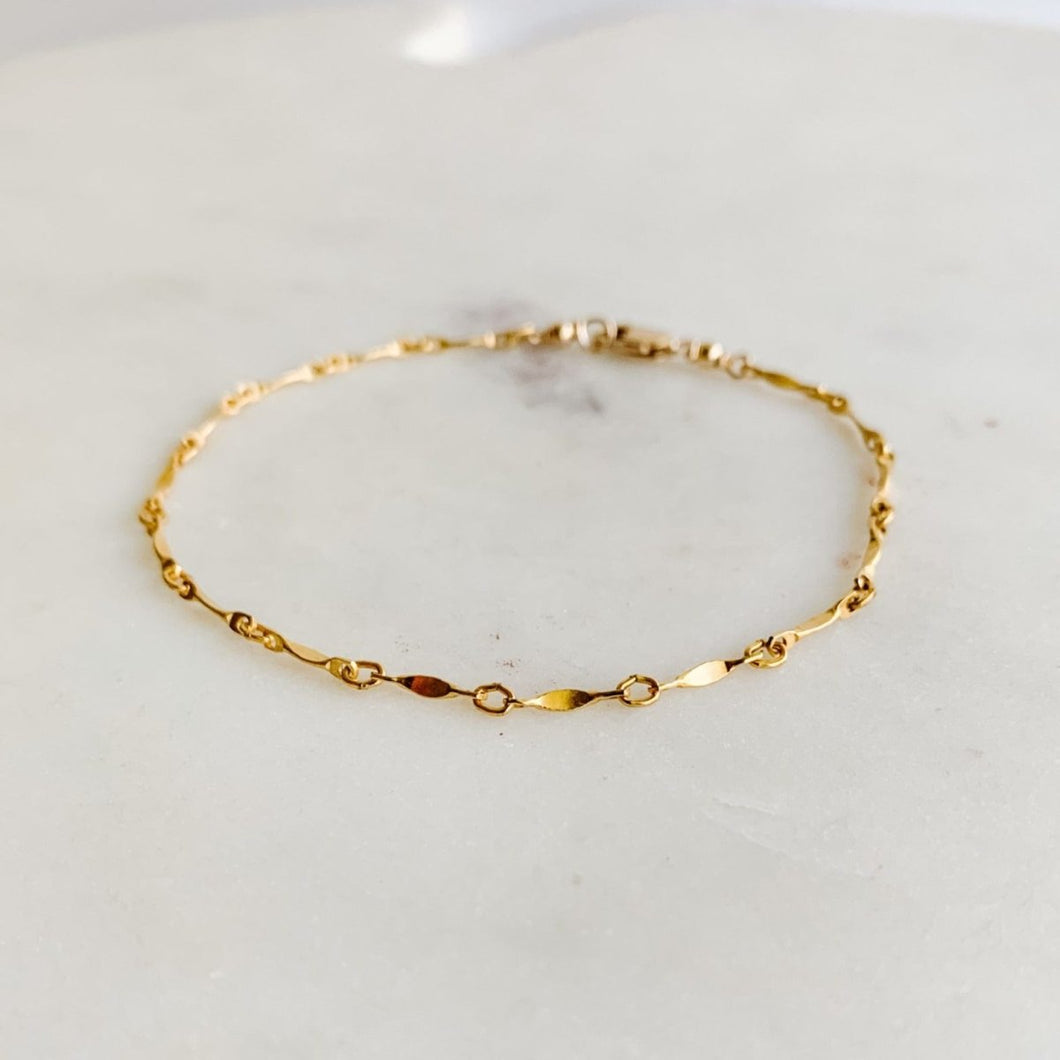 Gold Dapped Bar Chain Bracelet - Orla - Adorned by Ruth