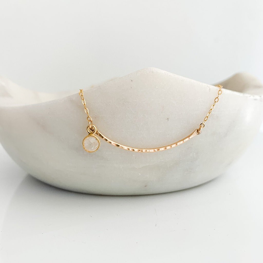 Gold Gemstone Drop Necklace - Adorned by Ruth
