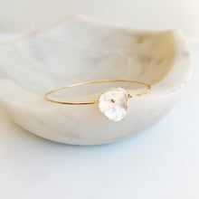 Load image into Gallery viewer, Gold Petal Pearl Bangle Bracelet - Adorned by Ruth
