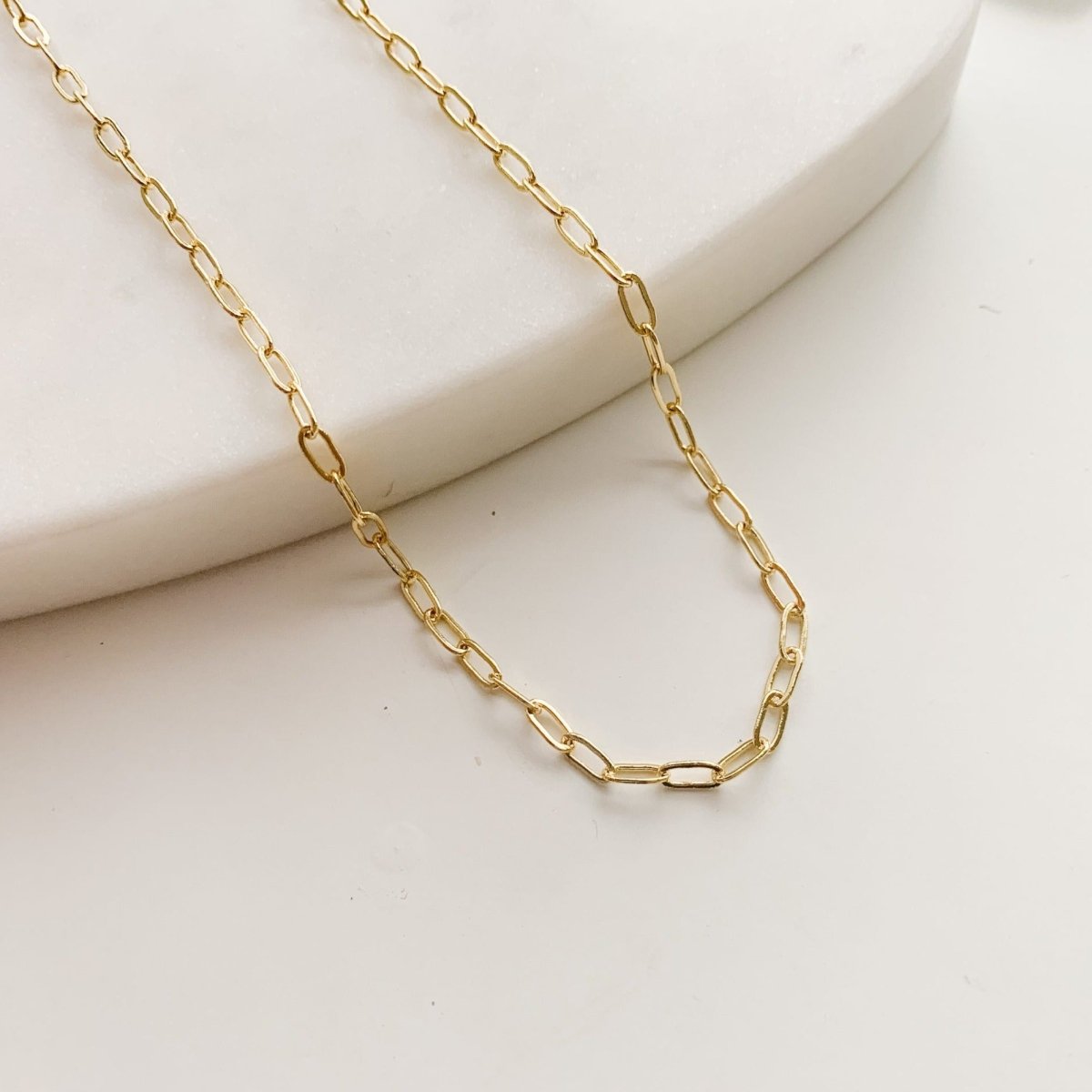 Gold Rectangle Chain Necklace - Adorned by Ruth