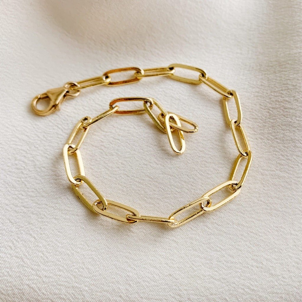 Gold Rectangle Link Chain Bracelet - Adorned by Ruth