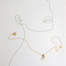 Load image into Gallery viewer, Gold Wishbone CZ Necklace - Chance - Adorned by Ruth
