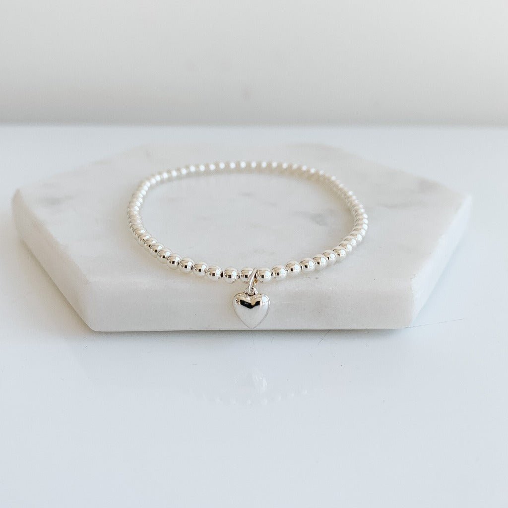 Heart Charm Beaded Bracelet - Adorned by Ruth