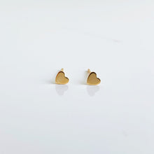 Load image into Gallery viewer, Heart Stud Earrings - 14K Yellow Gold - Adorned by Ruth
