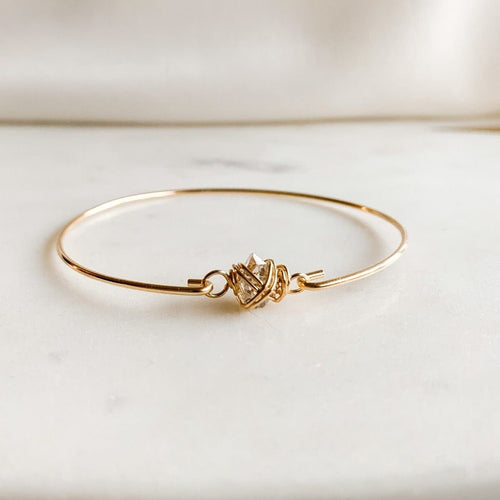 Herkimer Diamond Bangle Bracelet - Adorned by Ruth