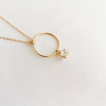 Load image into Gallery viewer, Herkimer Diamond Open Circle Necklace - Adorned by Ruth
