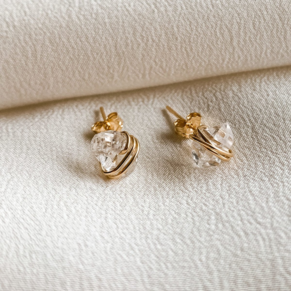 Herkimer Diamond Stud Earrings - Adorned by Ruth