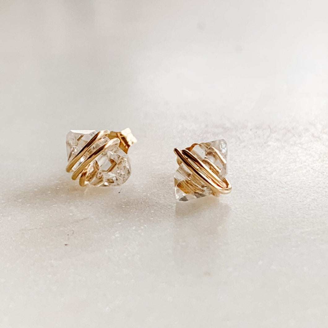 Herkimer Diamond Stud Earrings - Adorned by Ruth