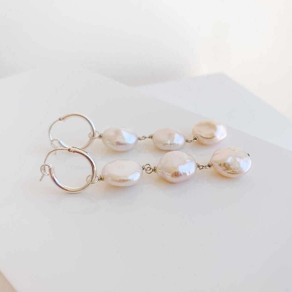 Lana Coin Pearl Drop Earrings - Adorned by Ruth