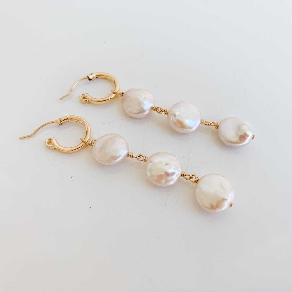 Lana Coin Pearl Drop Earrings - Adorned by Ruth