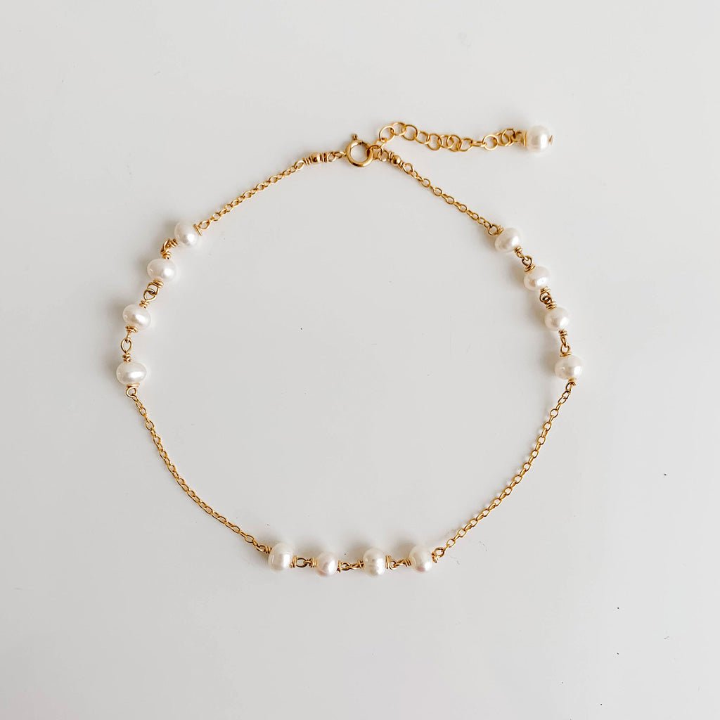 Linked Pearl Anklet - Adorned by Ruth