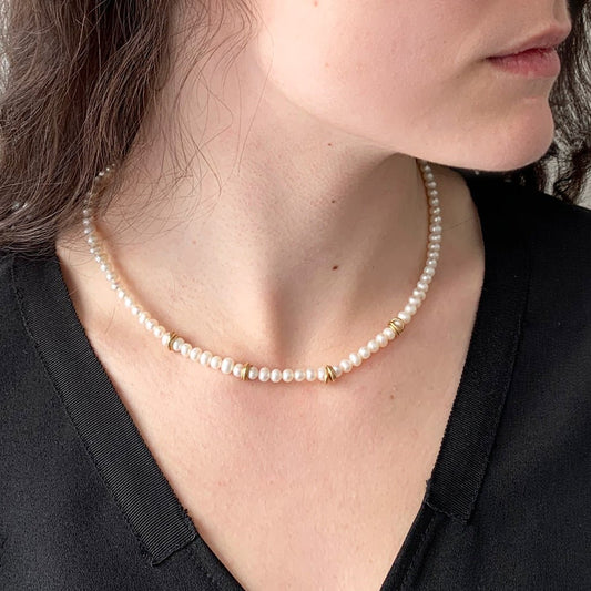 Lisbeth Pearl Choker Necklace - Adorned by Ruth