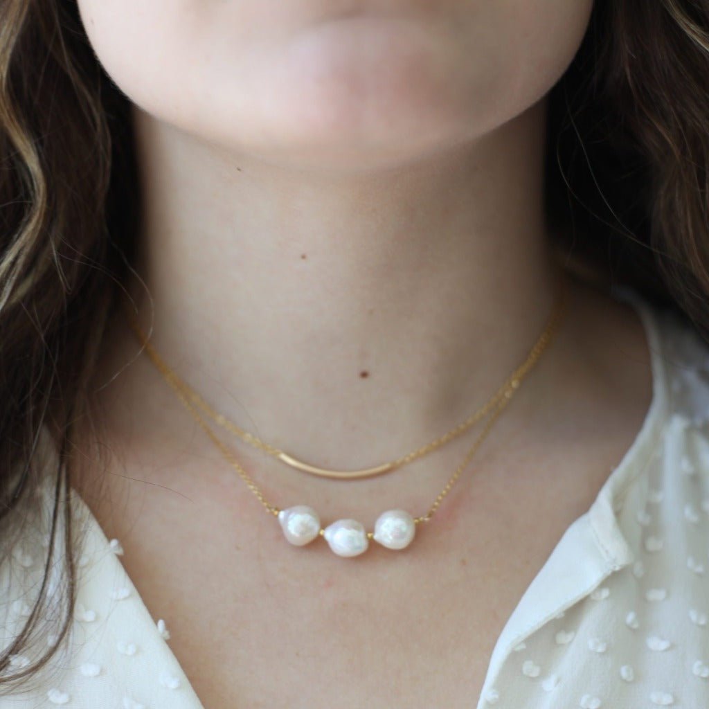 Classic Freshwater Pearl Triple-Strand Necklace - Elizabeth | Akuna Pearls