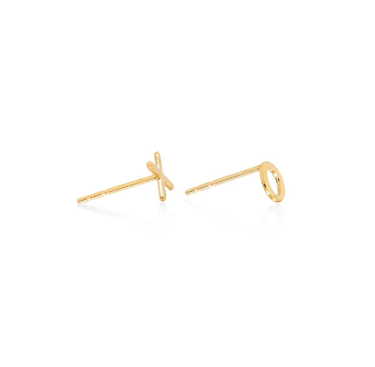 Mini XO Stud Earrings in 10K Solid Gold - Adorned by Ruth