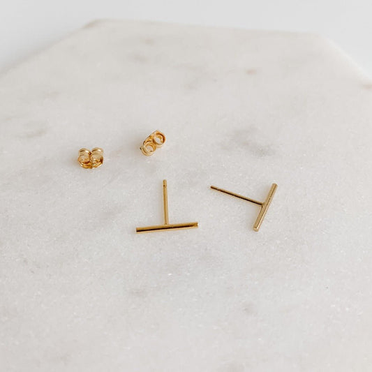 Minimalist Bar Stud Earrings - Adorned by Ruth