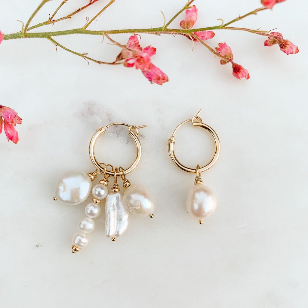 Mismatched Pearl Earrings Set - Ghita - Adorned by Ruth