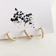 Load image into Gallery viewer, Pave Huggie Earrings Set Gold - Adorned by Ruth

