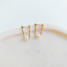 Load image into Gallery viewer, Pearl Curb Chain Wrap Around Earrings - Adorned by Ruth
