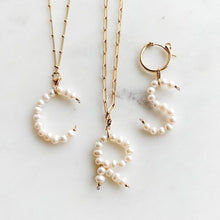 Load image into Gallery viewer, Pearl Letter Pendant - Everly - Adorned by Ruth
