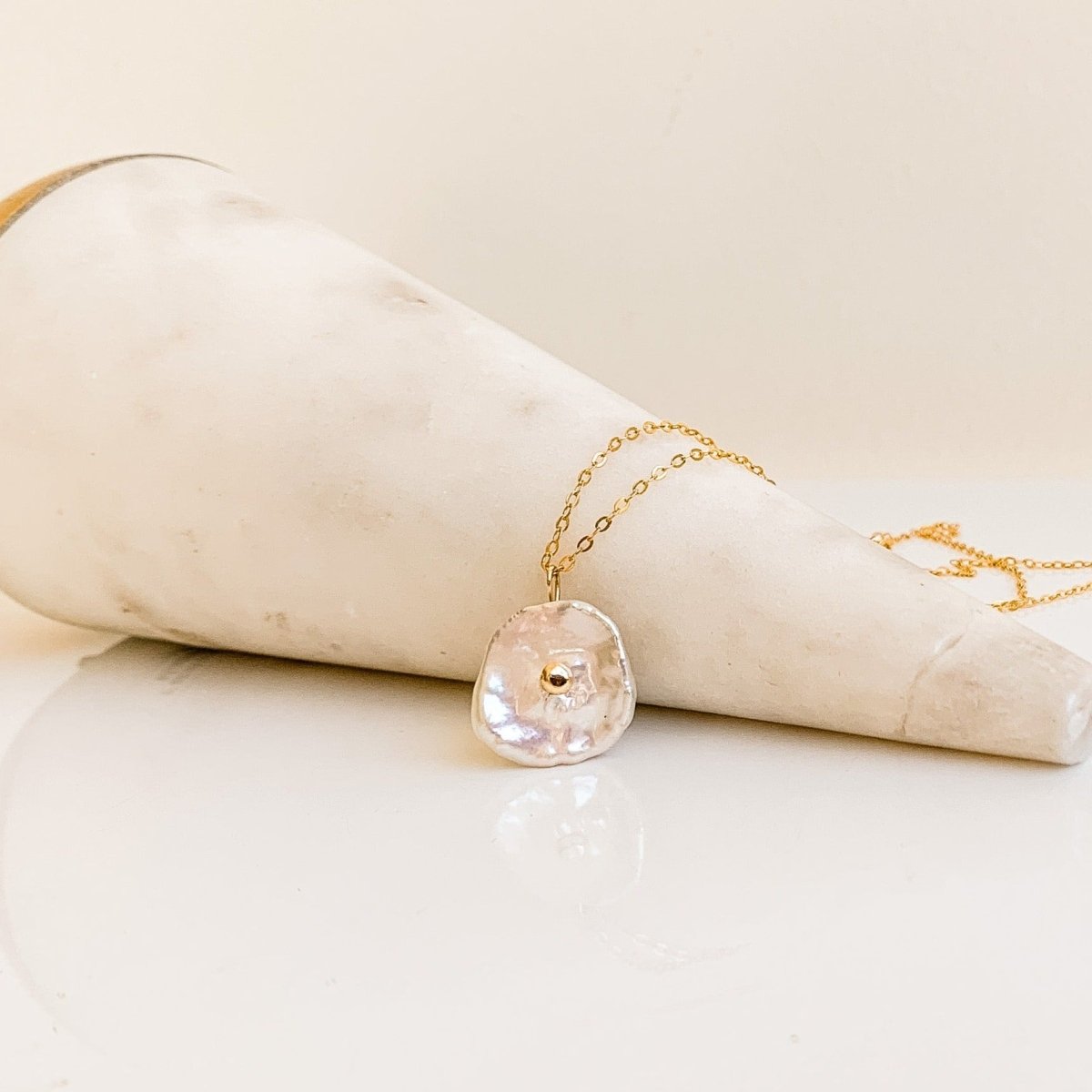 Petal Pearl Pendant Necklace - Adorned by Ruth