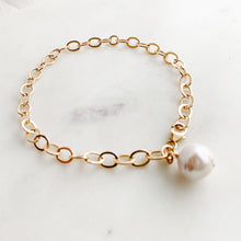Load image into Gallery viewer, Rachel Gold Link Pearl Bracelet - Adorned by Ruth
