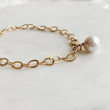 Load image into Gallery viewer, Rachel Gold Link Pearl Bracelet - Adorned by Ruth
