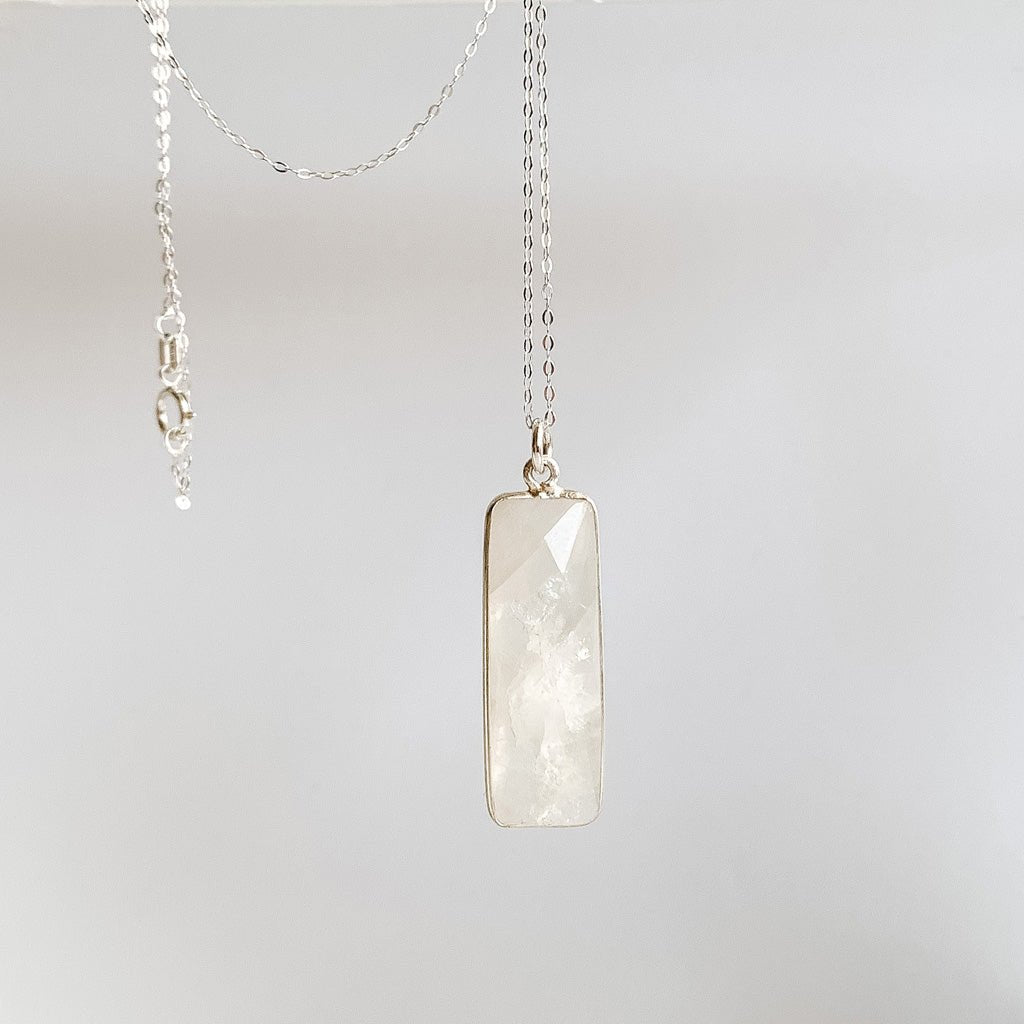 Rainbow Moonstone Pendant Necklace - Adorned by Ruth
