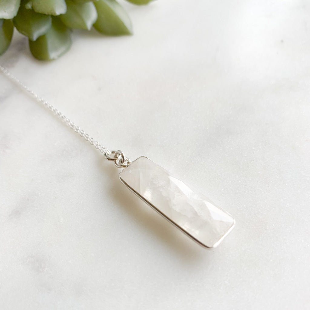 Rainbow Moonstone Pendant Necklace - Adorned by Ruth