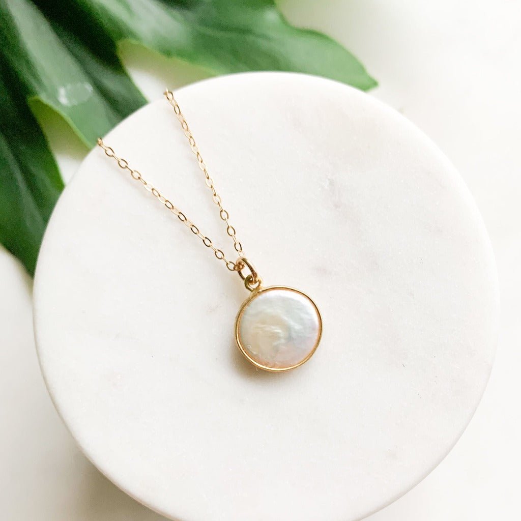 Round Pearl Pendant Necklace - Adorned by Ruth