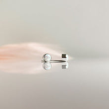 Load image into Gallery viewer, Silver Bezel Set Opal Solitaire Stud Earrings - Adorned by Ruth
