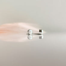 Load image into Gallery viewer, Silver Bezel Set Opal Solitaire Stud Earrings - Adorned by Ruth
