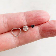 Load image into Gallery viewer, Silver Heart Stud Earrings Set - Adorned by Ruth

