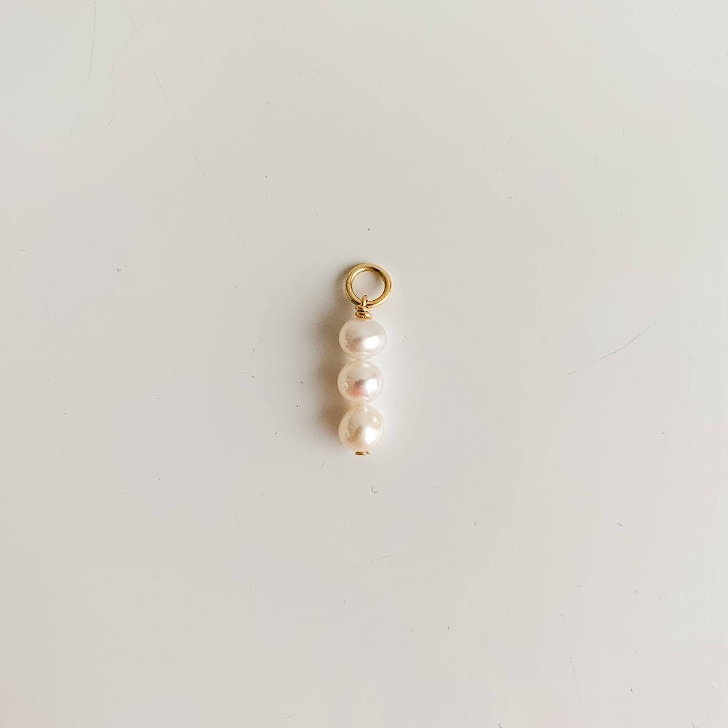 Single Baby Pearls Hoop Pendant Charm - Adorned by Ruth