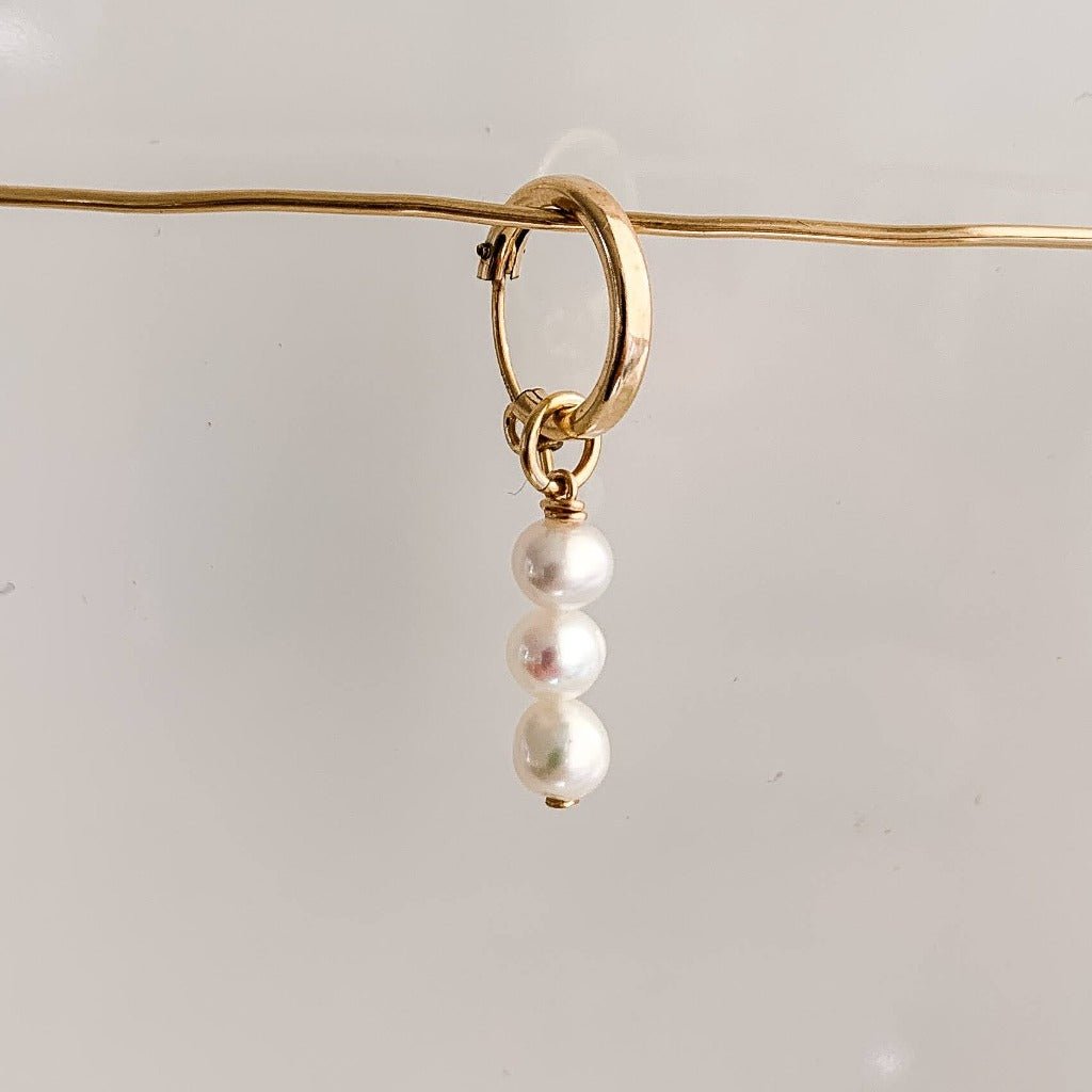 Single Baby Pearls Hoop Pendant Charm - Adorned by Ruth