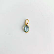 Load image into Gallery viewer, Single Bezel Gemstone Pendant Charm - Blue Topaz - Adorned by Ruth
