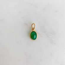Load image into Gallery viewer, Single Bezel Gemstone Pendant Charm - Green Onyx - Adorned by Ruth
