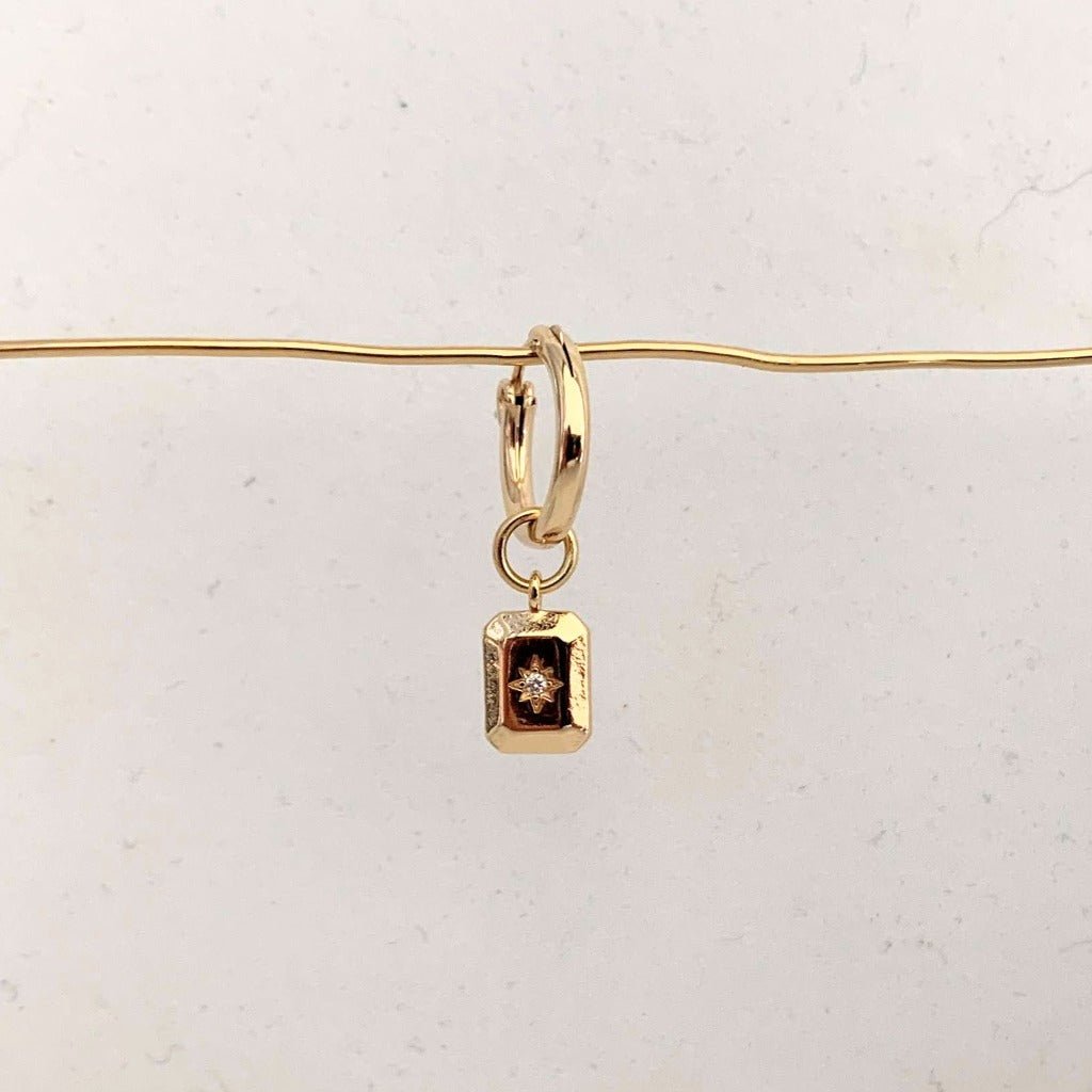 Single Gold Tag Hoop Charm - Adorned by Ruth