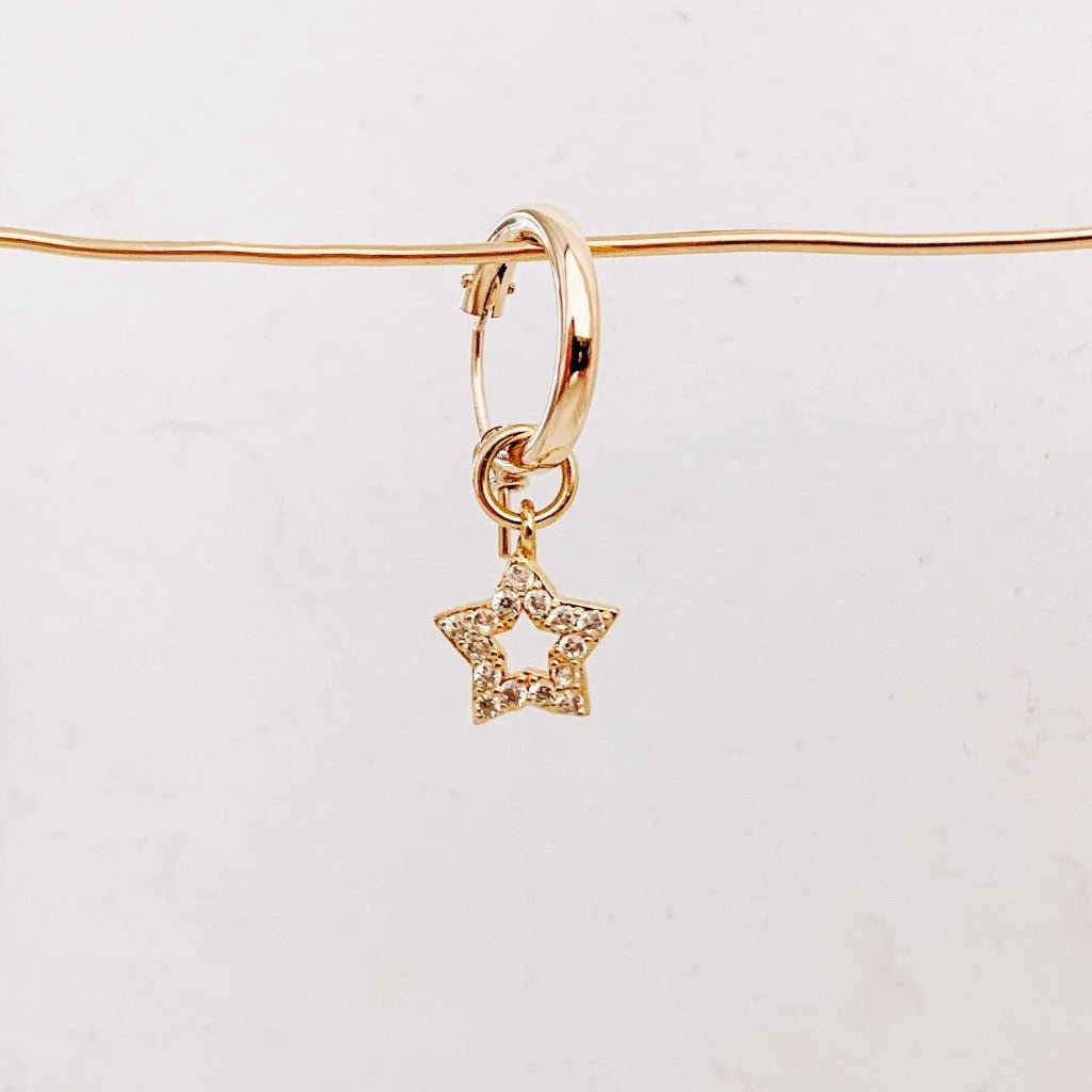 Single Pave Star Hoop Charm - Adorned by Ruth