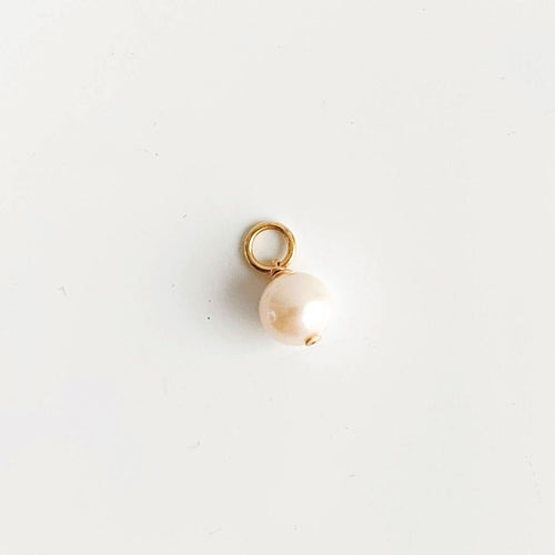 Single Pearl Hoop Charm - Adorned by Ruth