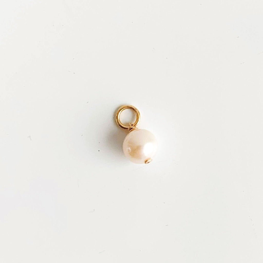 Single Pearl Hoop Charm - Adorned by Ruth